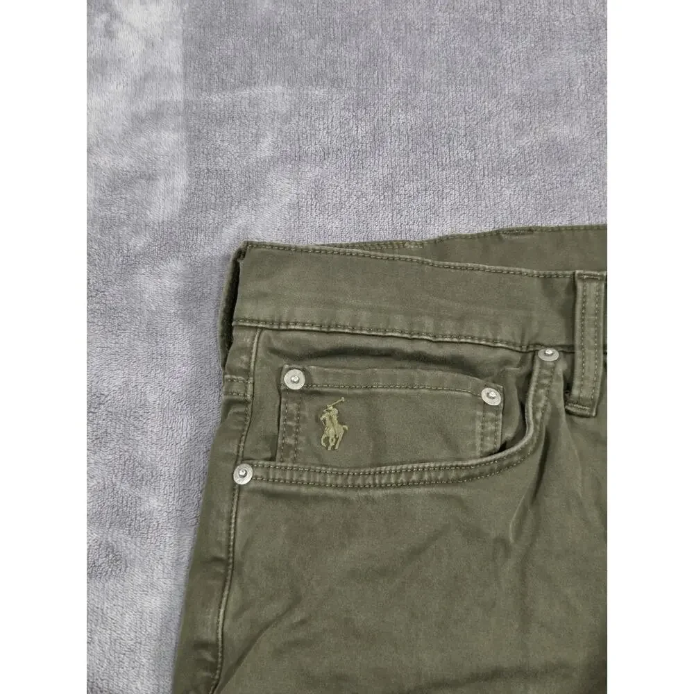 Polo Ralph Lauren Men Varick Slim Straight Sateen Pants Sz 42Bx34 Olive Sage C10